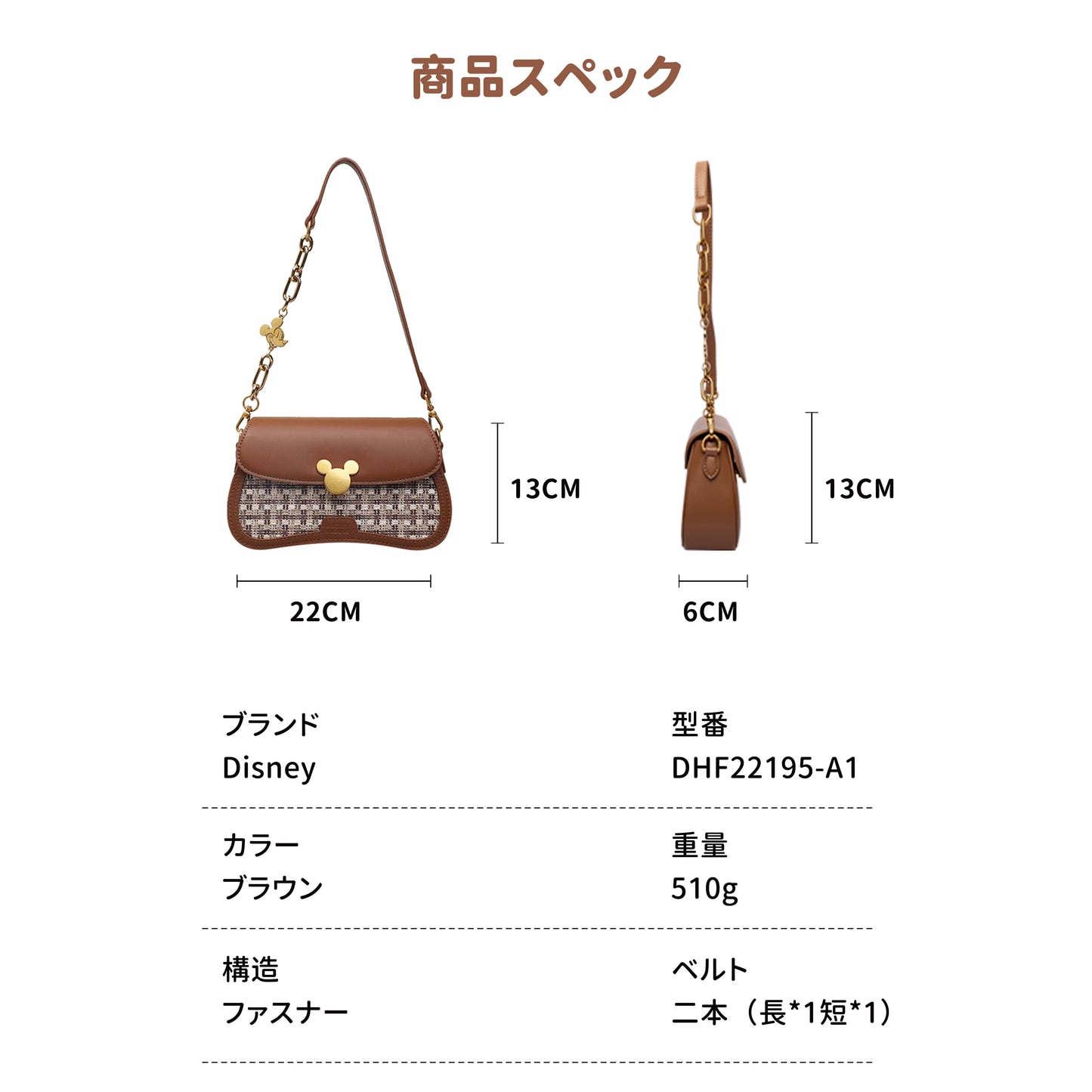 【D012】【Disney正規品】アンティーク調リネンミニショルダー