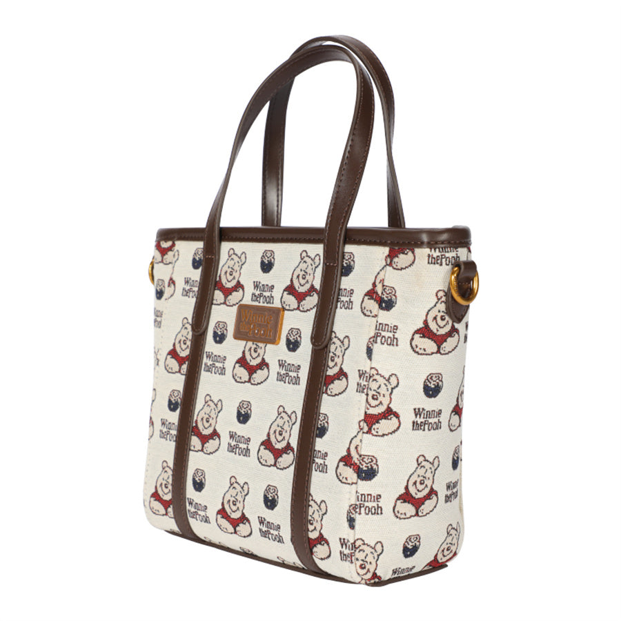 【D024】【Disney正規品】プーちゃん プリントトートバッグ