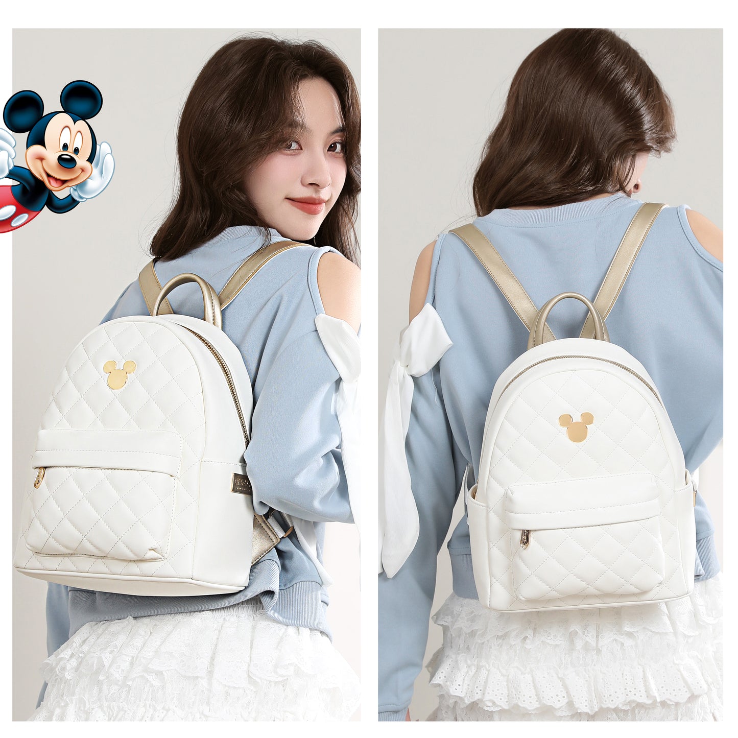 【D041】【Disney正規品】アイボリーリュック