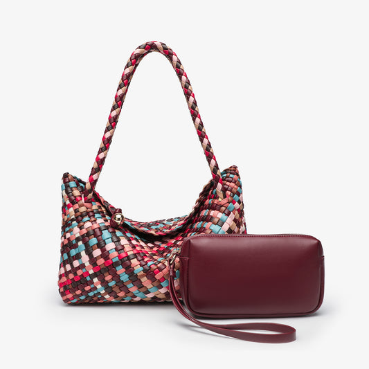 【A012】【職人手編み】カラフル夏トートバッグ