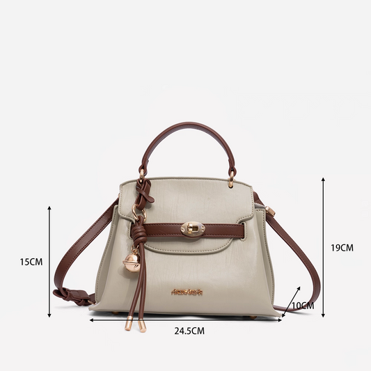 【M022】「キュート&エレガント」ツートンケリーバッグで華やかに