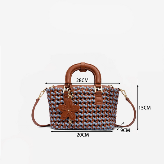 【M003】☆一体成型☆伝統技法で編む「無接続」デザイン3Wayバッグ