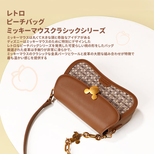 【D012】【Disney正規品】アンティーク調リネンミニショルダー