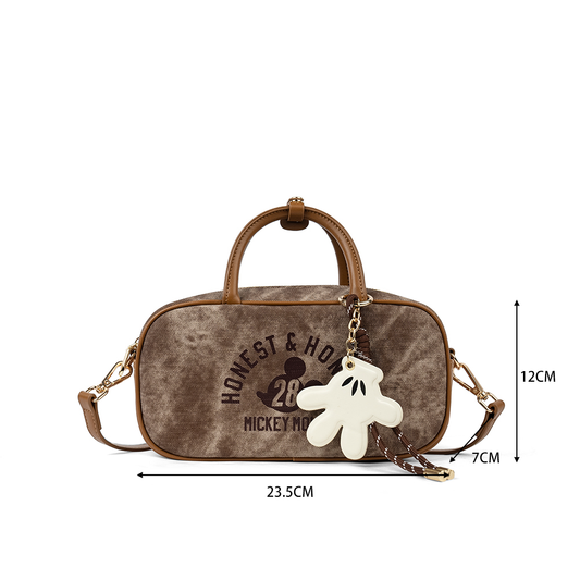 【D052】【Disney正規品】ミッキースポーティーバッグ　茶色