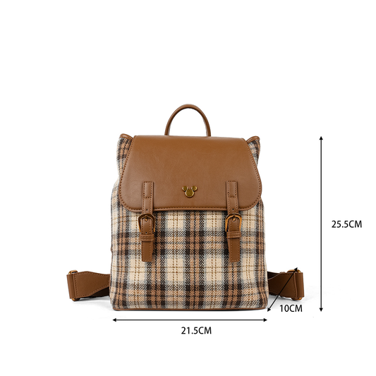 【D054】【Disney正規品】ブリティッシュチェック柄リュックサック